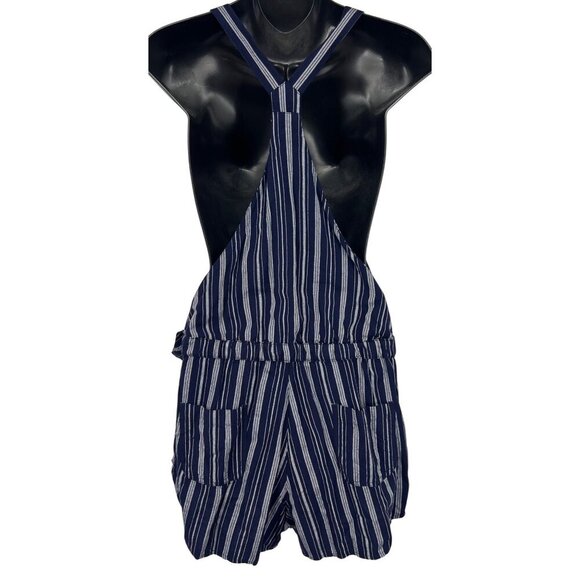 Roxy Sandy Break Stripe Romper Adjustable Strap Blue Shorts Sleeveless NWT New - Picture 6 of 9